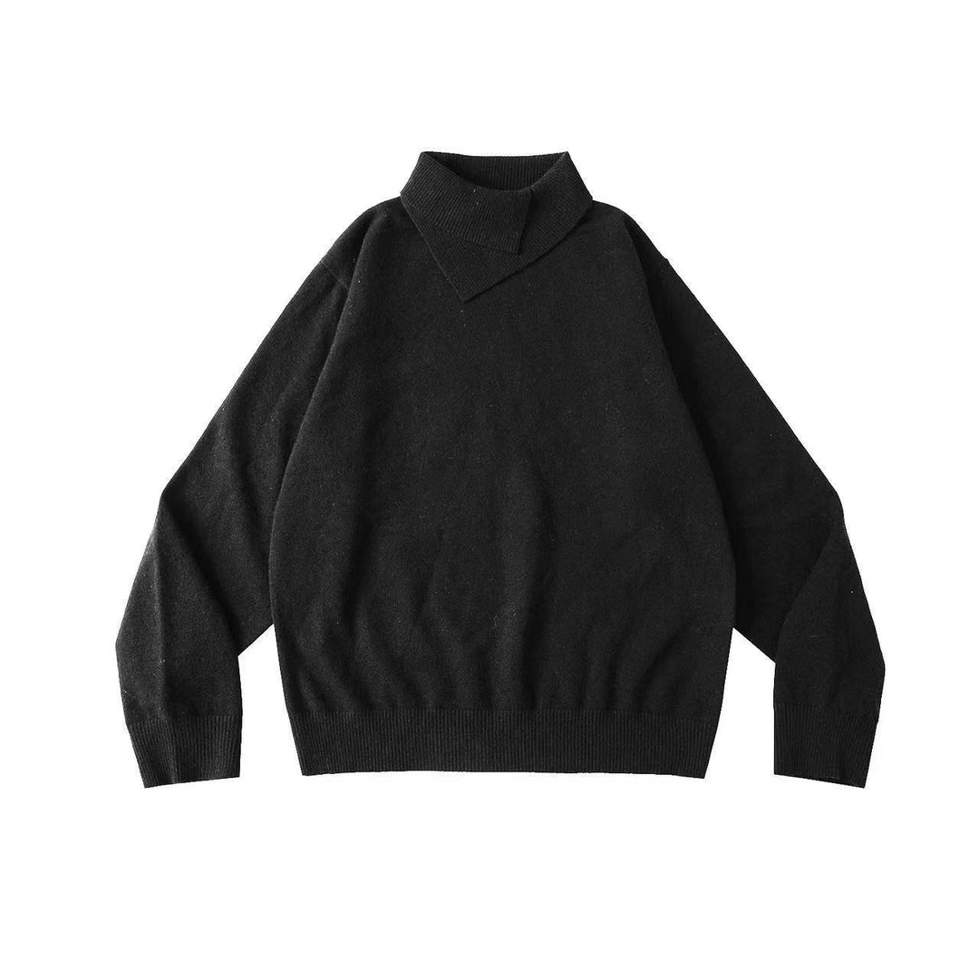 Damen Modischer Grobstrickpullover mit hohem Kragen Echoarchiv
