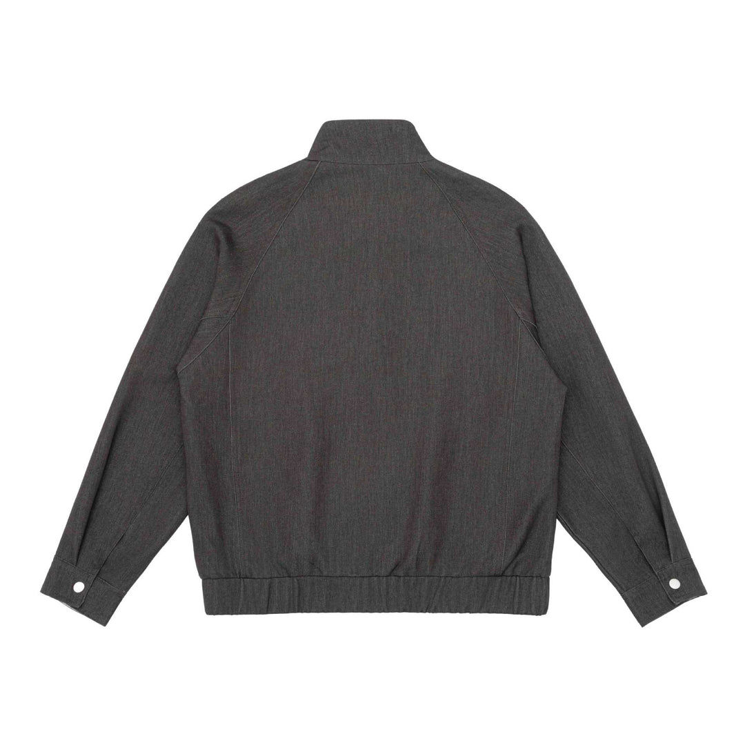 Unisex Kurzblouson im Denim‑Mix mit gesteppter Teilung, Stehkragen und verdecktem Reißverschluss Echoarchiv
