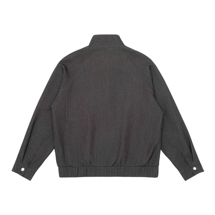 Unisex Kurzblouson im Denim‑Mix mit gesteppter Teilung, Stehkragen und verdecktem Reißverschluss Echoarchiv