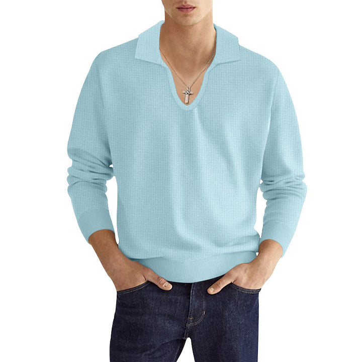 Herren Strickpullover mit modischem V-Ausschnitt und strukturiertem Design Echoarchiv