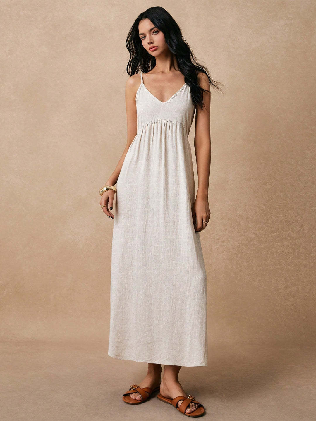 Damen Maxikleid mit feinen Spaghettiträgern und leichtem, atmungsaktivem Material Echo Archiv