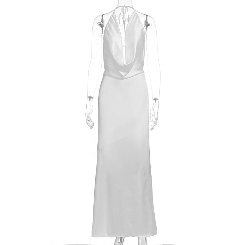 Damen elegantes Chiffon-Maxikleid mit tiefem Rückenausschnitt und raffiniertem Wickeldesign Echo Archiv
