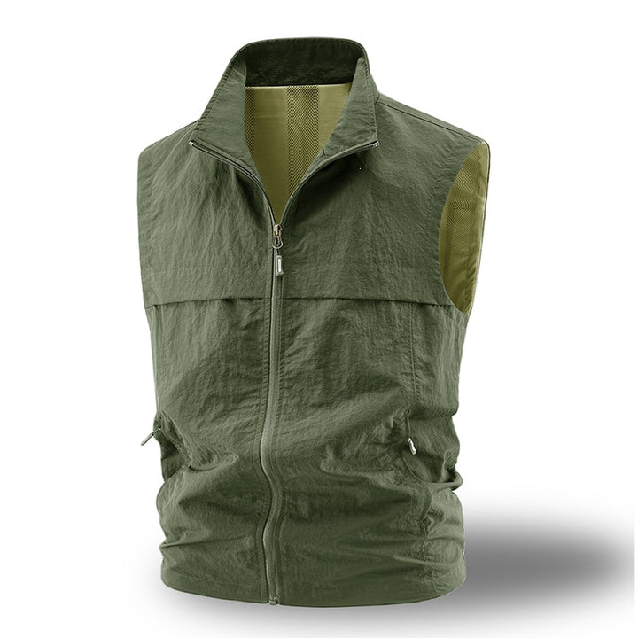 Herren Leichte atmungsaktive Outdoor-Weste mit Mesh-Futter, durchgehendem Reißverschluss & Reißverschlusstaschen Echoarchiv
