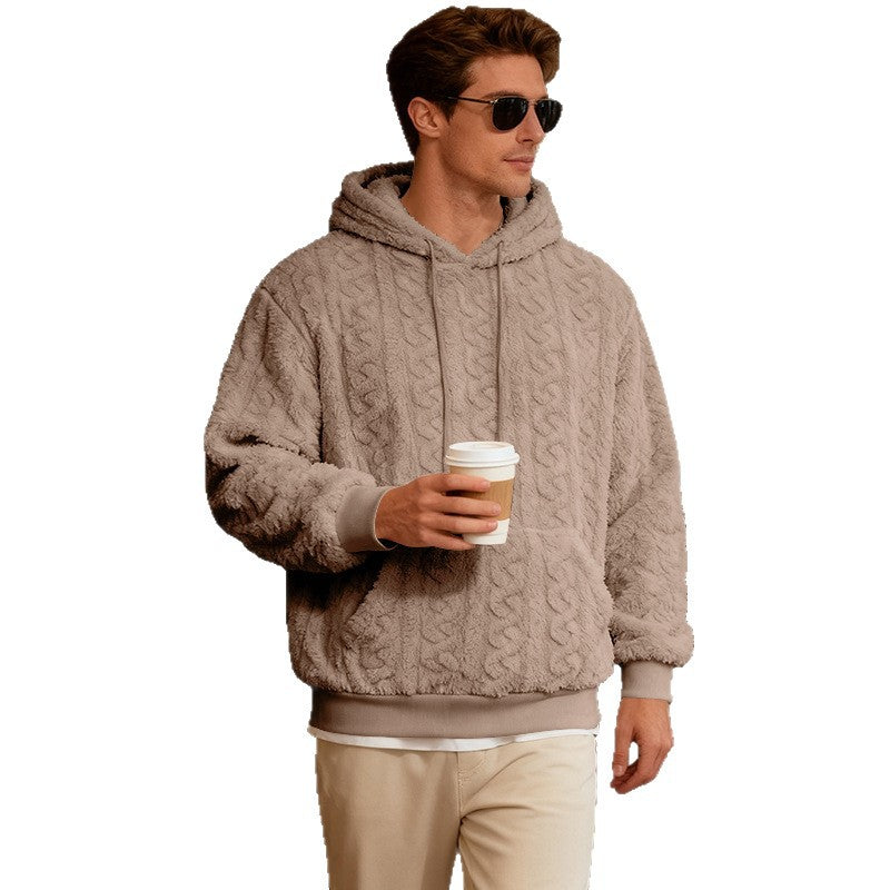 Herren Kuscheliger Hoodie mit strukturiertem Fleece Echoarchiv