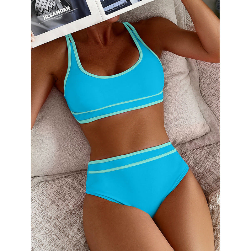 Damen Hochgeschnittener Sport-Bikini mit modischen Details Echo Archiv