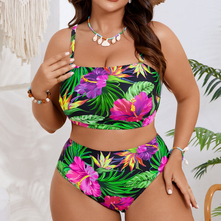 Damen Bandeau-Bikini mit floralem und tierischem Muster Echo Archiv