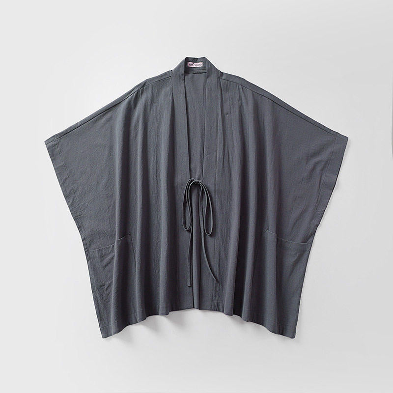 Damen Oversize Kimono-Cardigan mit Bindegürtel und Eingrifftaschen Echoarchiv