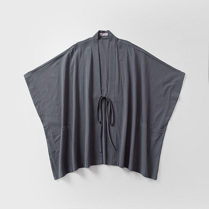 Damen Oversize Kimono-Cardigan mit Bindegürtel und Eingrifftaschen Echoarchiv