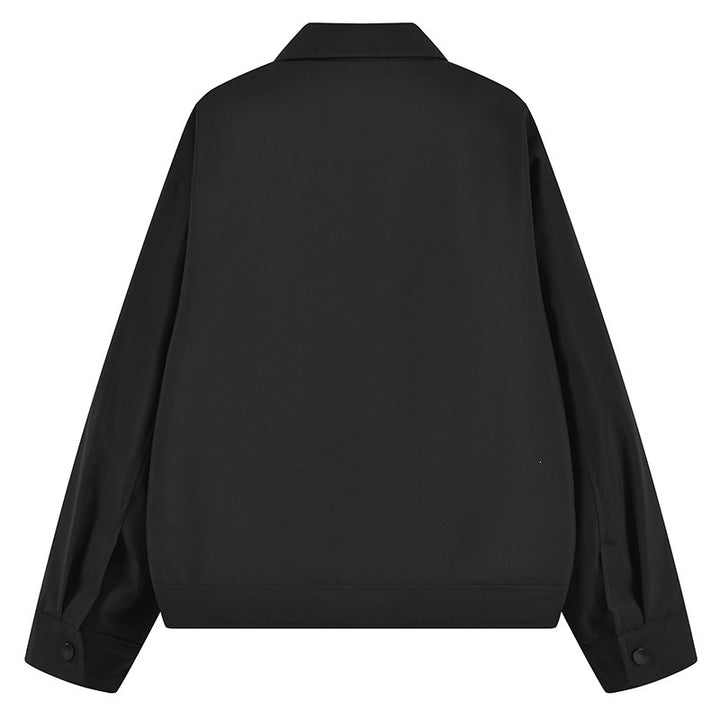 Herren Leichte Übergangsjacke mit Hemdkragen, Reißverschluss & bestickter Frontblende Echoarchiv