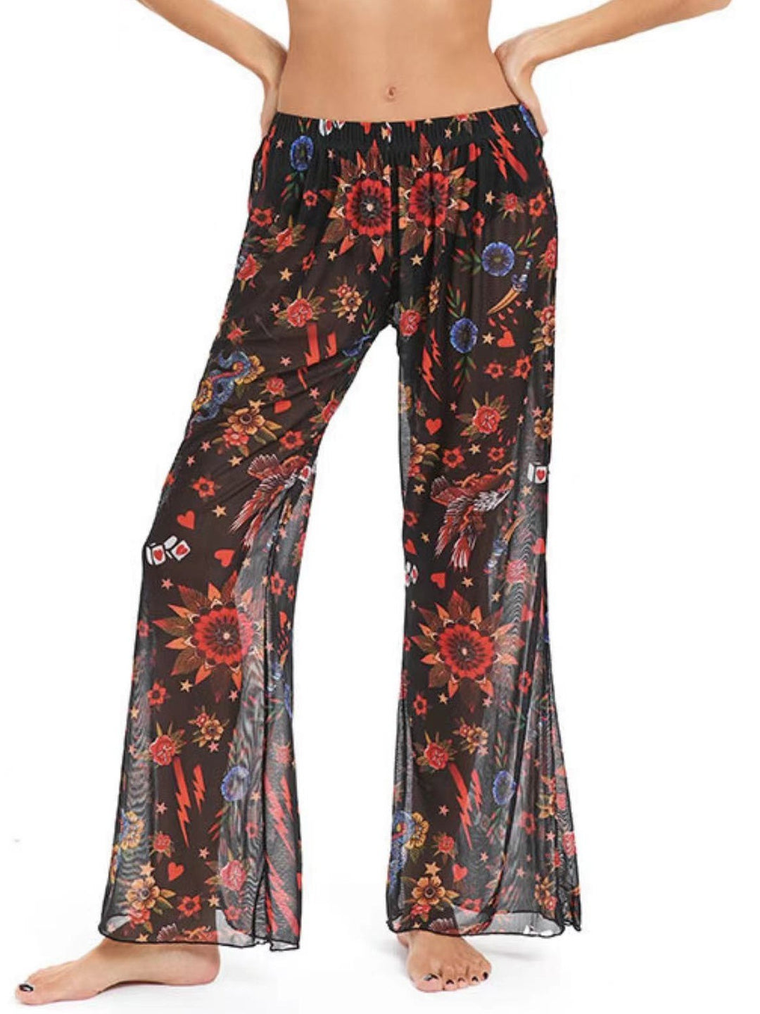 Damen Elegante Strandhose mit floralem Muster Echo Archiv