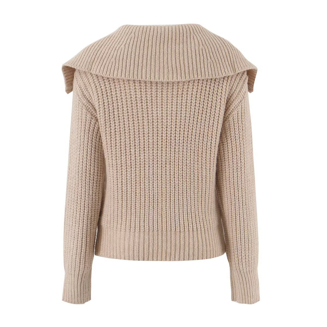 Damen Grobstrickpullover mit Zopfmuster und halbem Reißverschlusskragen Echo Archiv