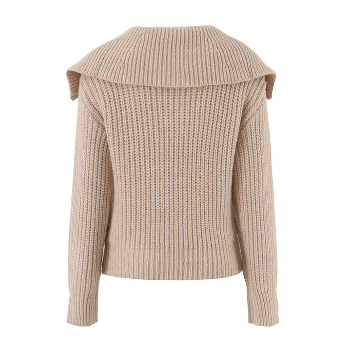Damen Grobstrickpullover mit Zopfmuster und halbem Reißverschlusskragen Echo Archiv