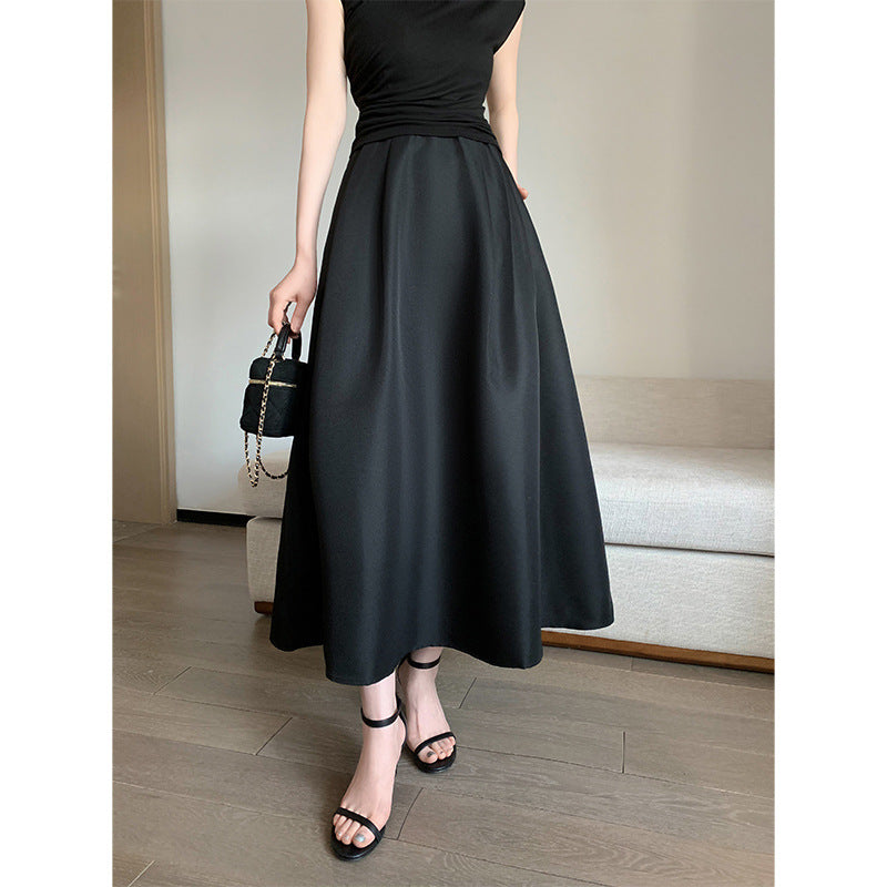 Damen Elegantes Langes Kleid mit Taillengürtel Echoarchiv