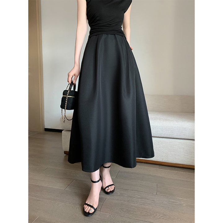 Damen Elegantes Langes Kleid mit Taillengürtel Echoarchiv