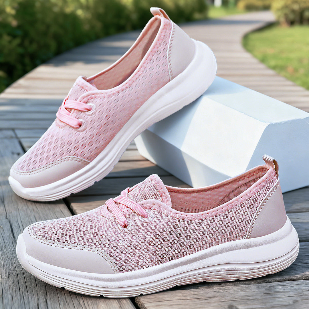 Damen nan atmungsaktiver Everyday-Slipper mit feinem Strickmesh, elastischer Zierschnürung und ergonomischer Dämpfungssohle Echo Archiv