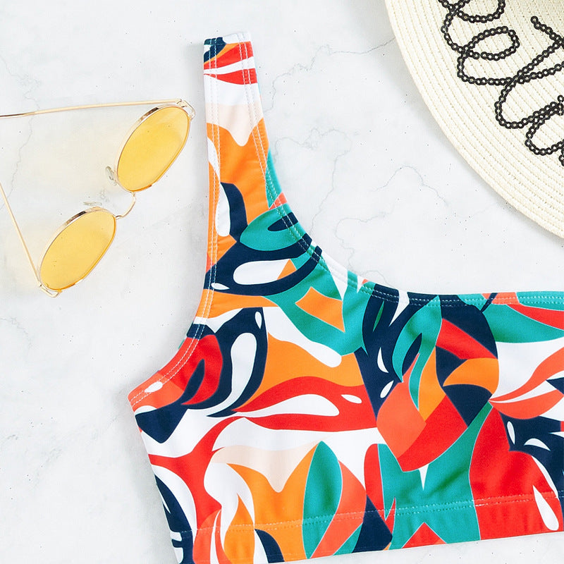 Damen asymmetrischer Bikini mit floralem Design Echo Archiv