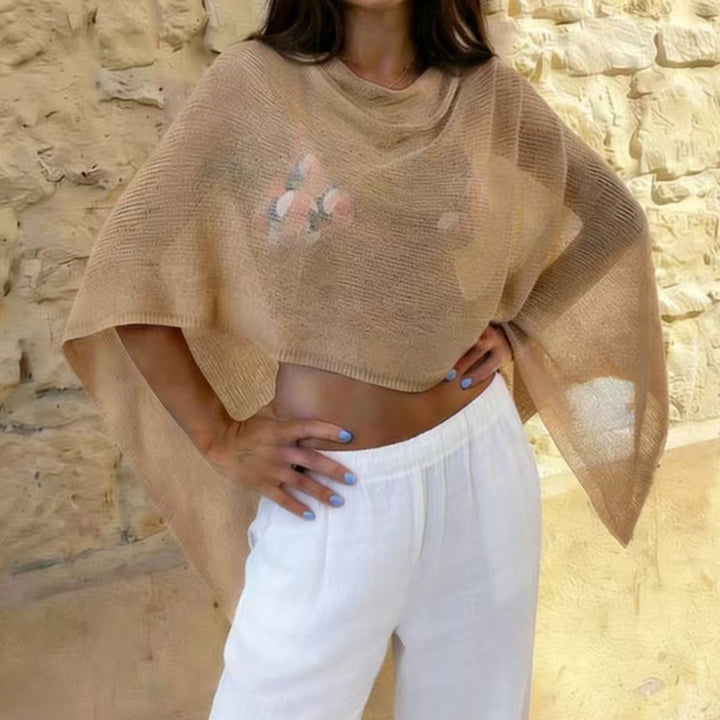 Damen transparenter Strandüberwurf mit asymmetrischem Schnitt und elegantem Design Echo Archiv
