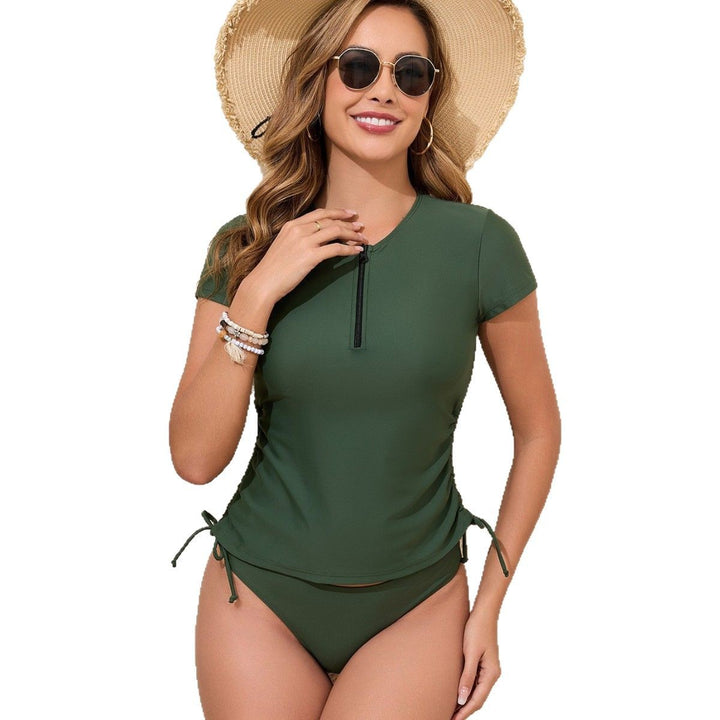 Damen Sportlicher Zweiteiler Badeanzug mit zip und regulierbarem Schnitt Echo Archiv