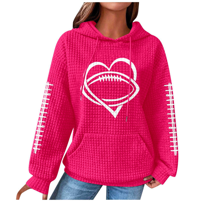 Damen Bequemer Kapuzenpullover mit Herzmotiv Echoarchiv
