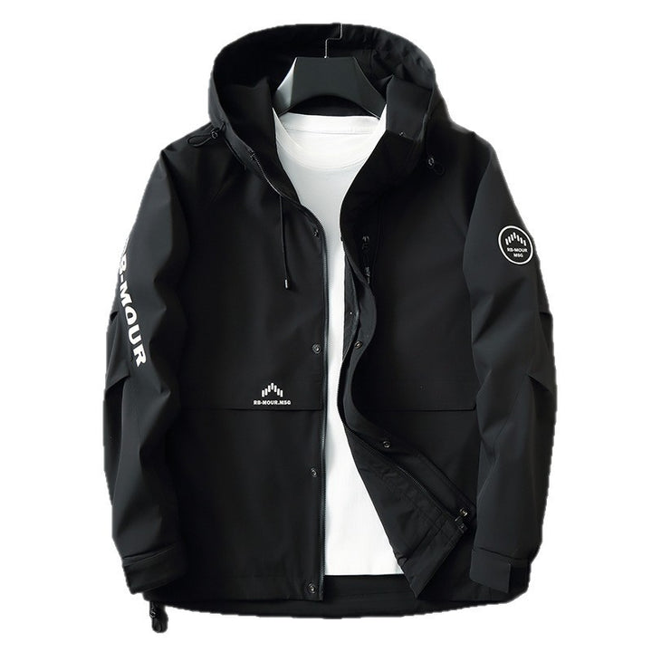 Herren Sportive Softshell-Fieldjacke mit Kapuze, verdecktem Reißverschluss und Logo-Details Echo Archiv