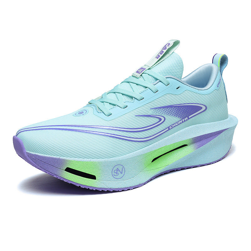 Unisex fließende Race-Performance-Sneaker mit hochprofilierter reaktiver Schaum-Zwischensohle und nahtlosem Leichtstrick-Obermaterial – Tavélo