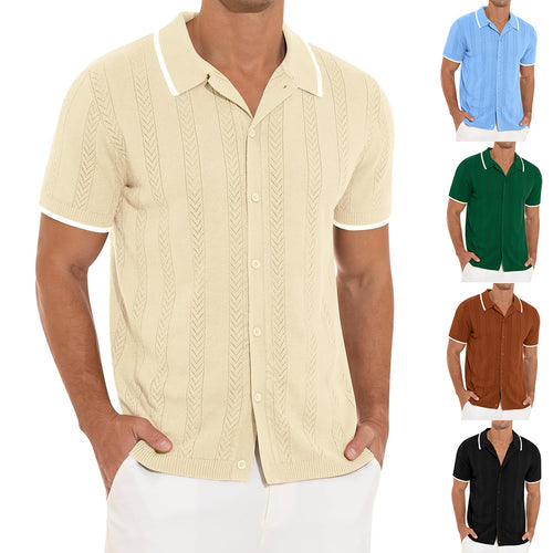 Herren Kurzarmpoloshirt mit strukturiertem Design Echoarchiv