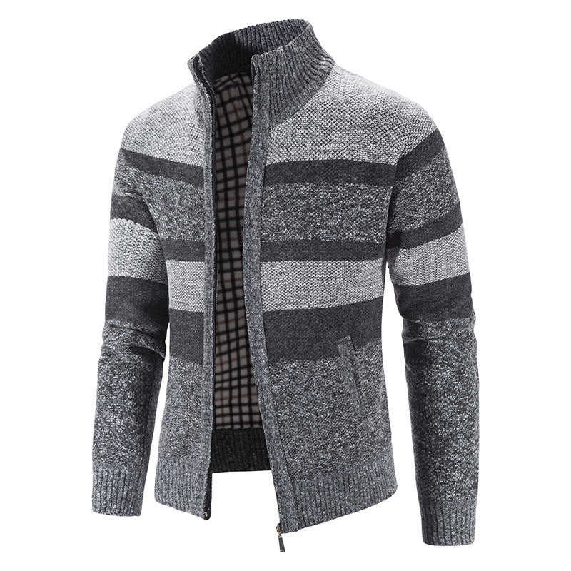 Herren modische Strickjacke mit Stehkragen und Reißverschluss Echoarchiv