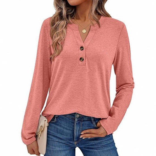 Damen Langarmshirt mit Knopfdetails Echoarchiv