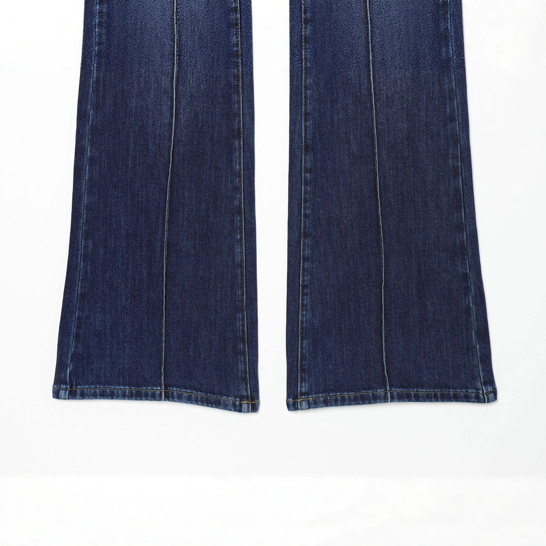 Damen weite Highwaist-Jeanshose mit aufgesetzten Taschen und Bügelfalte Echo Archiv
