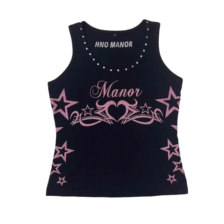 Damen Trendiges Tanktop mit Glitzerdesign Echo Archiv
