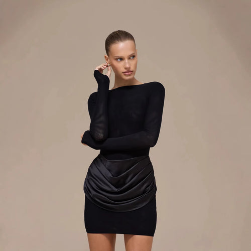 Damen Elegantes Minikleid mit Wickeldetails Echo Archiv