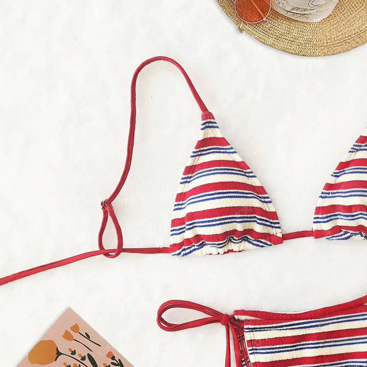 Damen Triangel-Bikini-Set mit verspieltem Design und regulierbaren Trägern Echo Archiv
