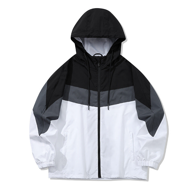 Herren Sportliche Übergangsjacke mit hohen Kragen und Farbblockdesign Echo Archiv