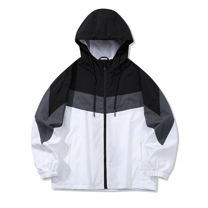 Herren Sportliche Übergangsjacke mit hohen Kragen und Farbblockdesign Echo Archiv