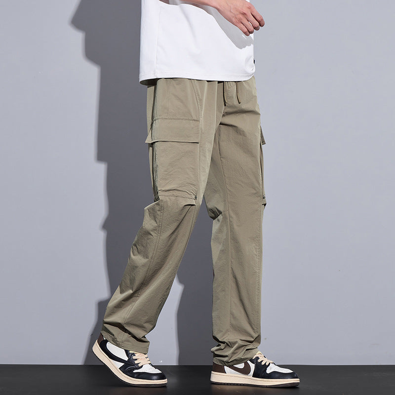 Herren Leichte Cargo-Freizeithose mit Tunnelzug, Multifachtaschen und geradem Schnitt Echo Archiv