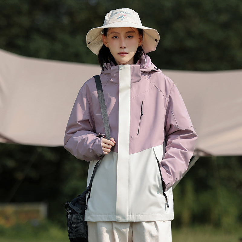Damen Trekking-Softshell-Parka mit zweilagiger Membran, verschweißten Nähten und verstellbarer Kapuze Echoarchiv