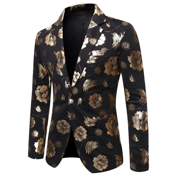 Herren Tailliertes Satin-Sakko mit Blumen-Jacquard und Schalkragen Echo Archiv