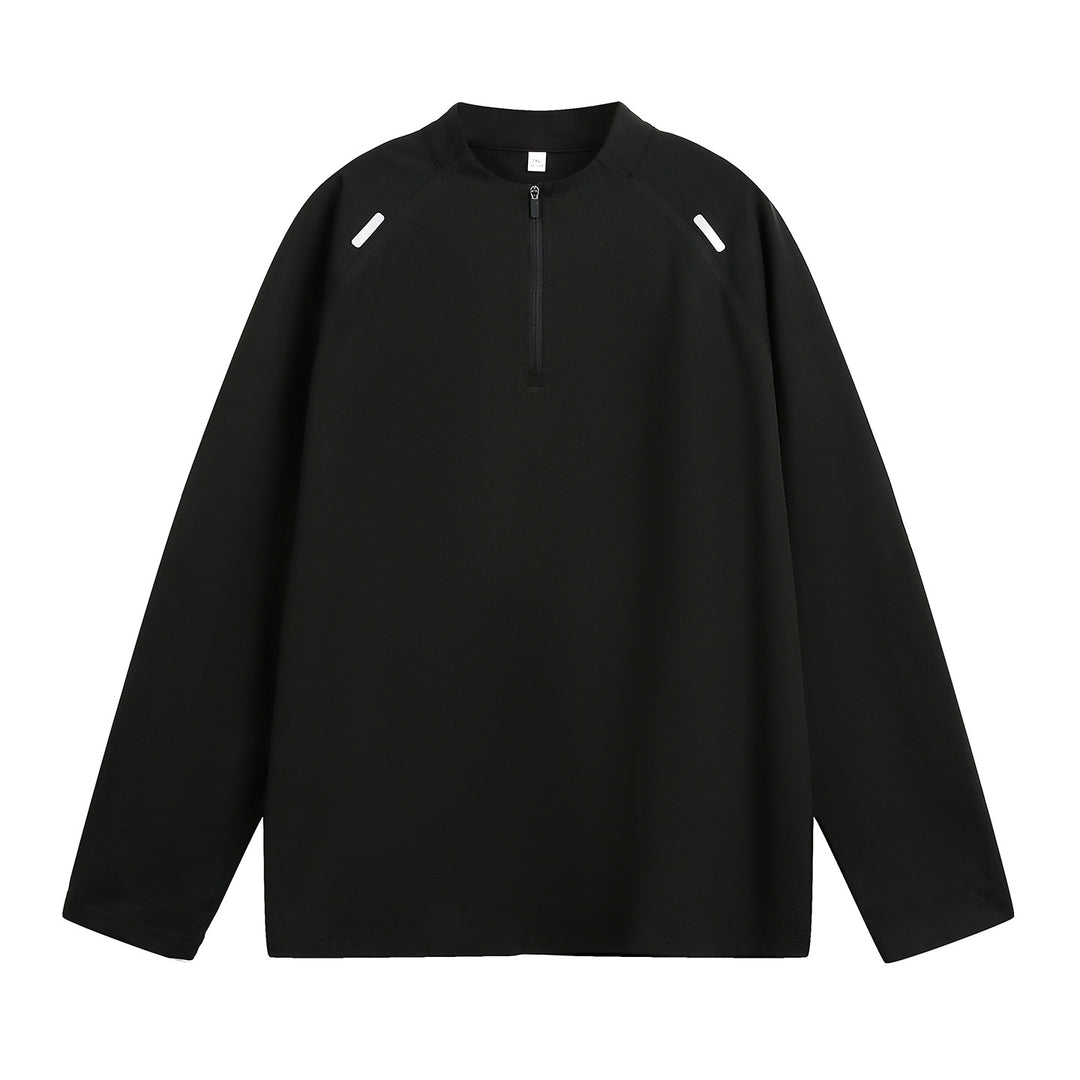 Unisex Oversize Halbzip-Pullover mit Raglanärmeln und reflektierenden Schulterdetails Echo Archiv