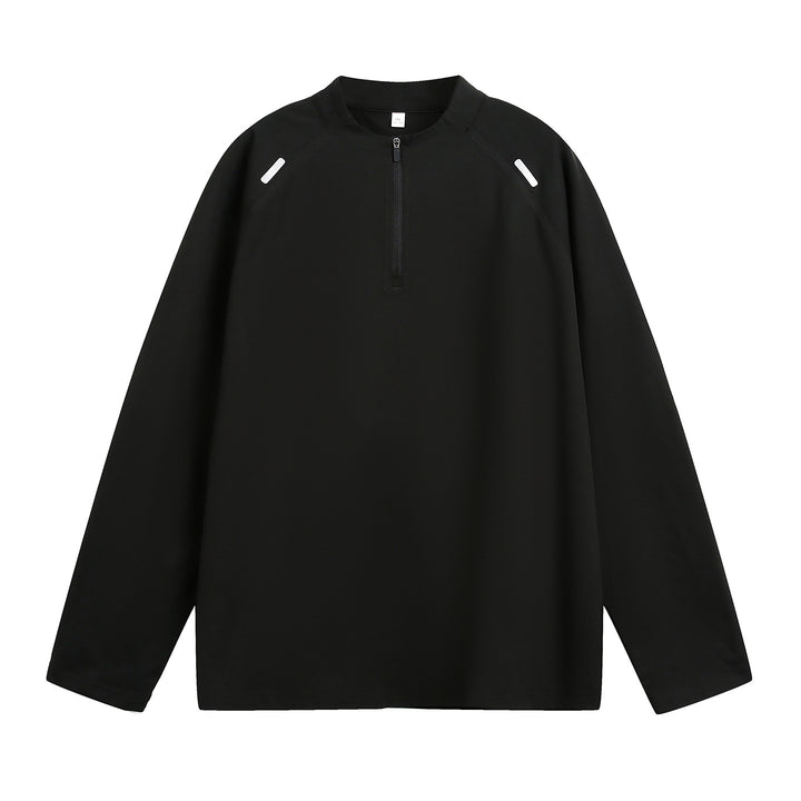 Unisex Oversize Halbzip-Pullover mit Raglanärmeln und reflektierenden Schulterdetails Echo Archiv