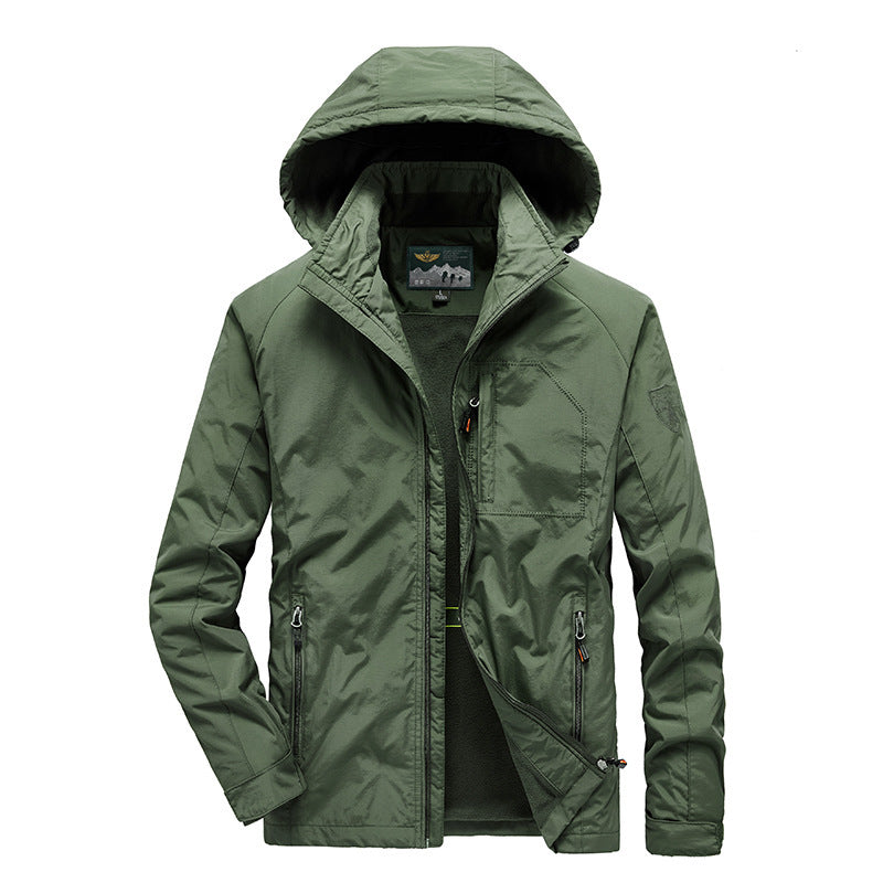 Herren Tech‑Hoodie‑Parka mit Mikrofleece‑Innenlage und verdeckten Reißverschlüssen Echoarchiv