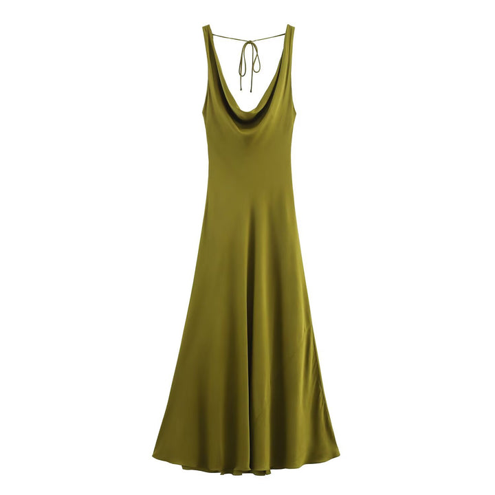 Damen elegantes Satin-Nachtkleid mit schmalen Spaghettiträgern und fließendem Schnitt Echo Archiv