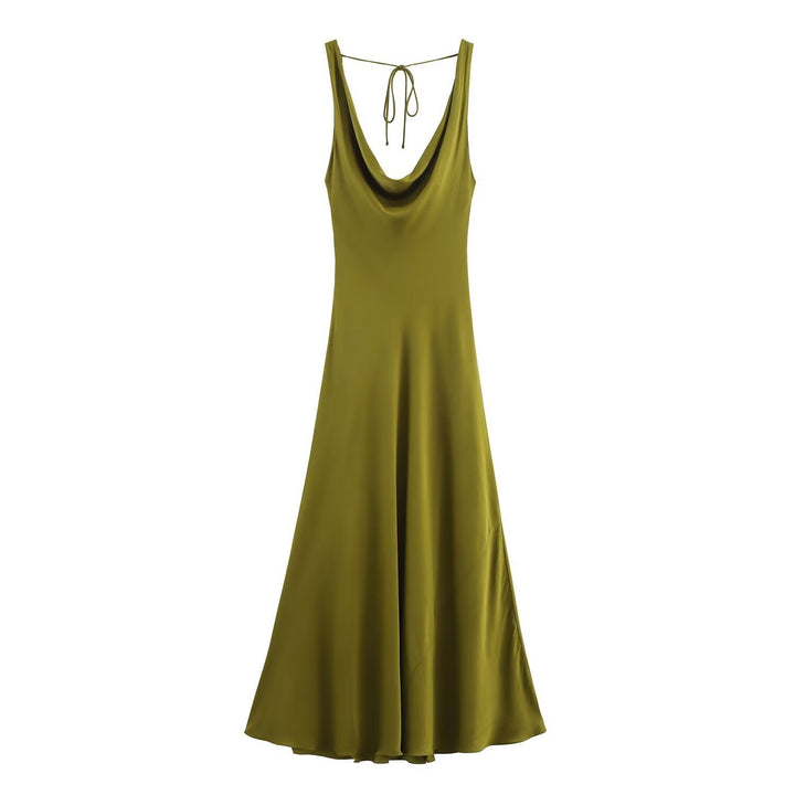 Lange Drapierte Kleid mit Eingebautem Bh – Valéora