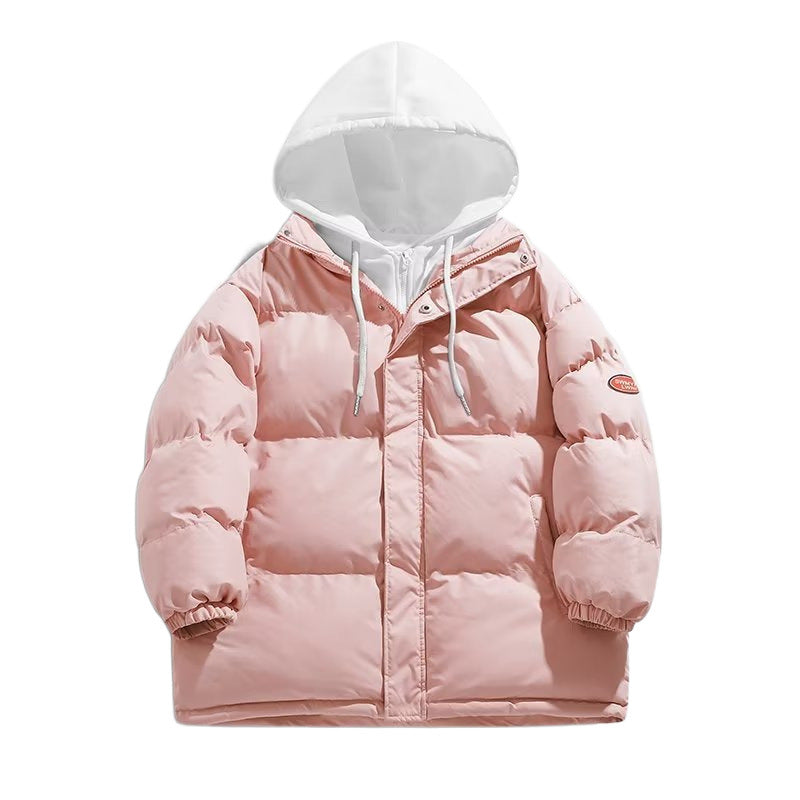 Herren Gepolsterte Winter-Steppjacke mit zweilagiger Kapuze und elastischen Bündchen Echoarchiv
