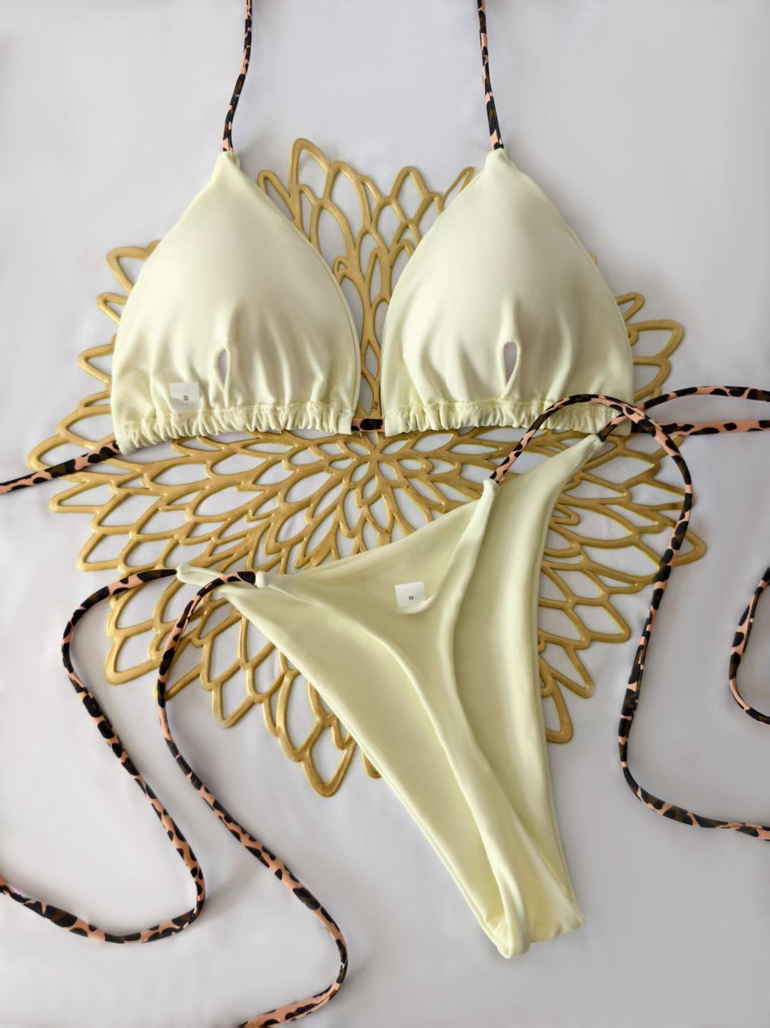 Damen Triangel-Bikini-Set mit verstellbaren Trägern und modischem Leoprint Echo Archiv