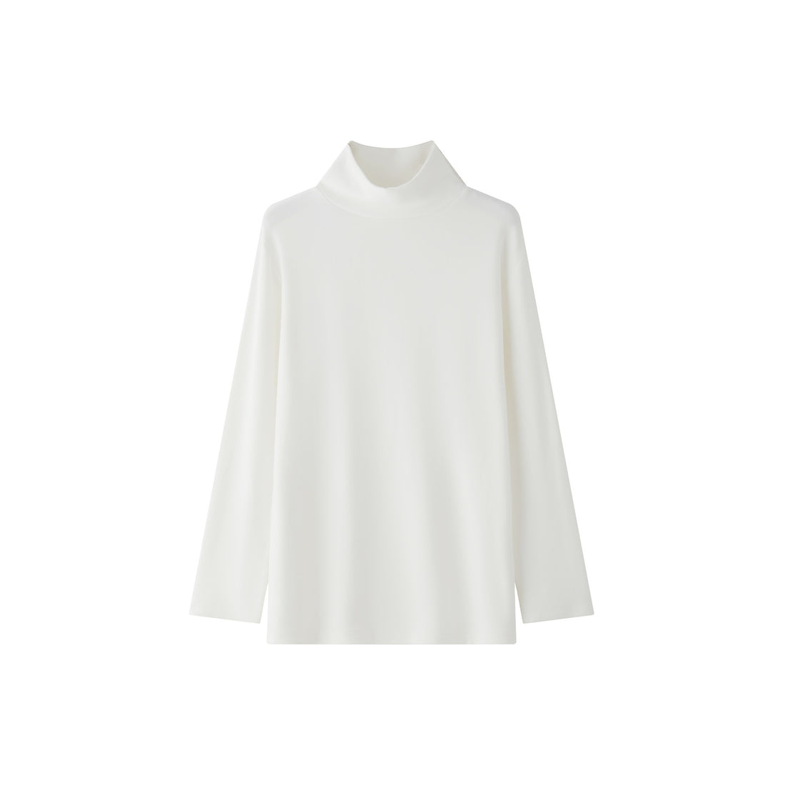 Damen Minimalistisches Rollkragen-Longsleeve mit Relaxed-Fit und weichem Jersey Echoarchiv
