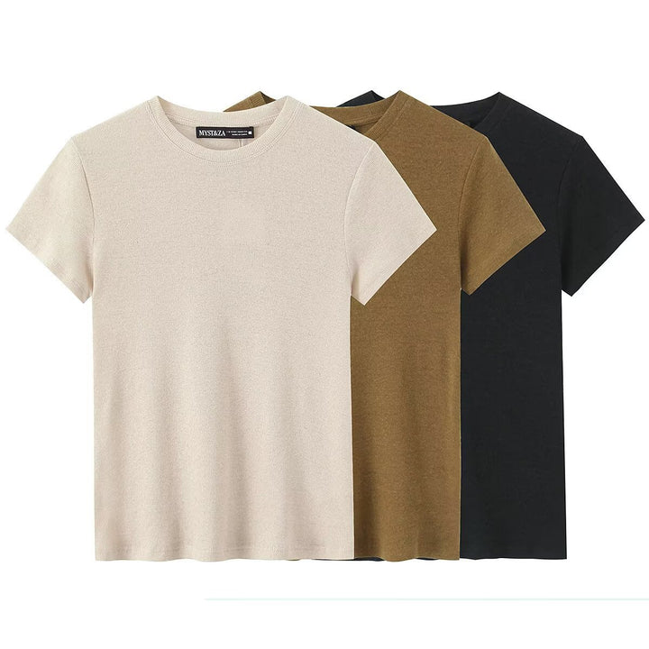 Damen Freizeit T-Shirt aus bio-zertifizierter Baumwolle mit rundem Hals und komfortablem Schnitt Echo Archiv