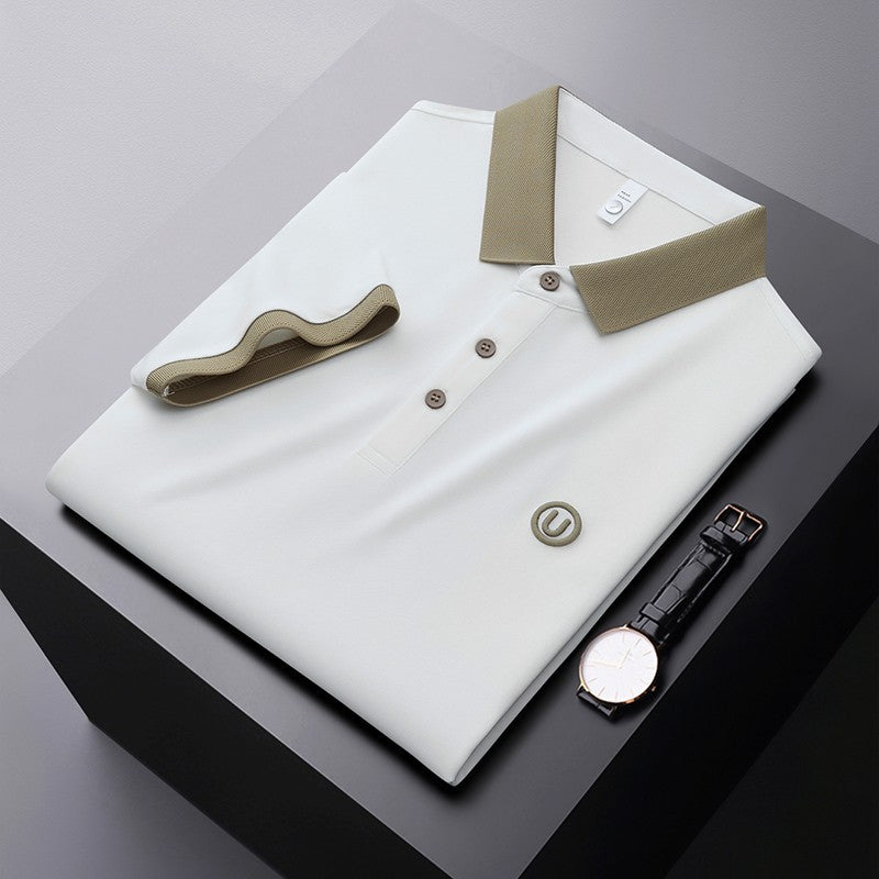 Herren Poloshirt mit atmungsaktivem Material und modernem Kontrastkragen Echoarchiv