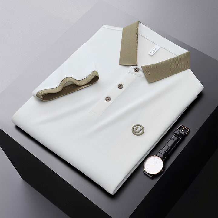 Herren Poloshirt mit atmungsaktivem Material und modernem Kontrastkragen Echoarchiv