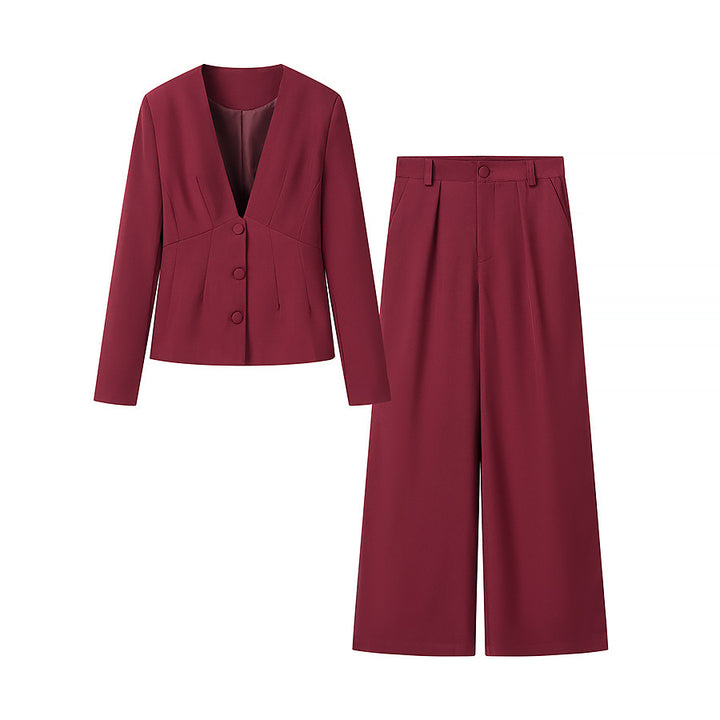 Damen Taillierter Blazer mit tiefem V-Ausschnitt und verdeckter Knopfleiste Echo Archiv