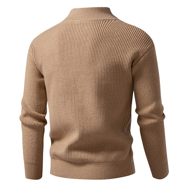 Herren modische Strickjacke mit Stehkragen und durchgehendem Reißverschluss Echoarchiv